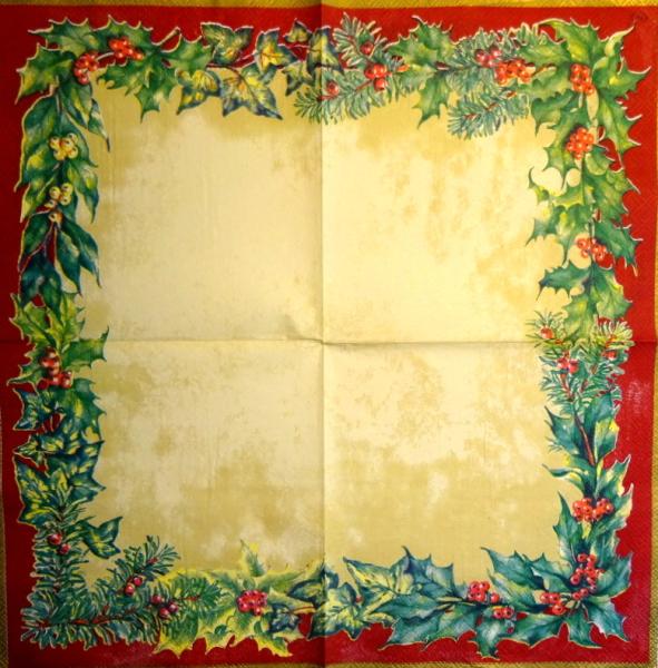 190 Weihnachten Blumen - 3-lagig (creme) - Ihr